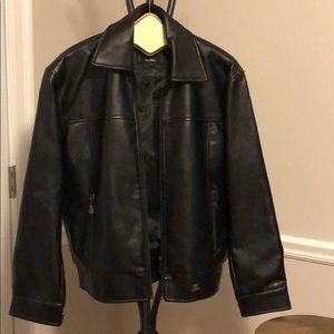 Designer Italian leather zip jacket